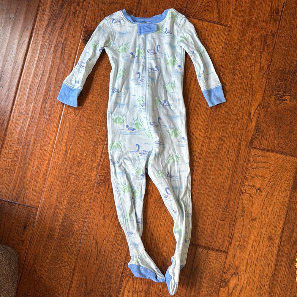 Kids One Piece Pajama with Blue Accents